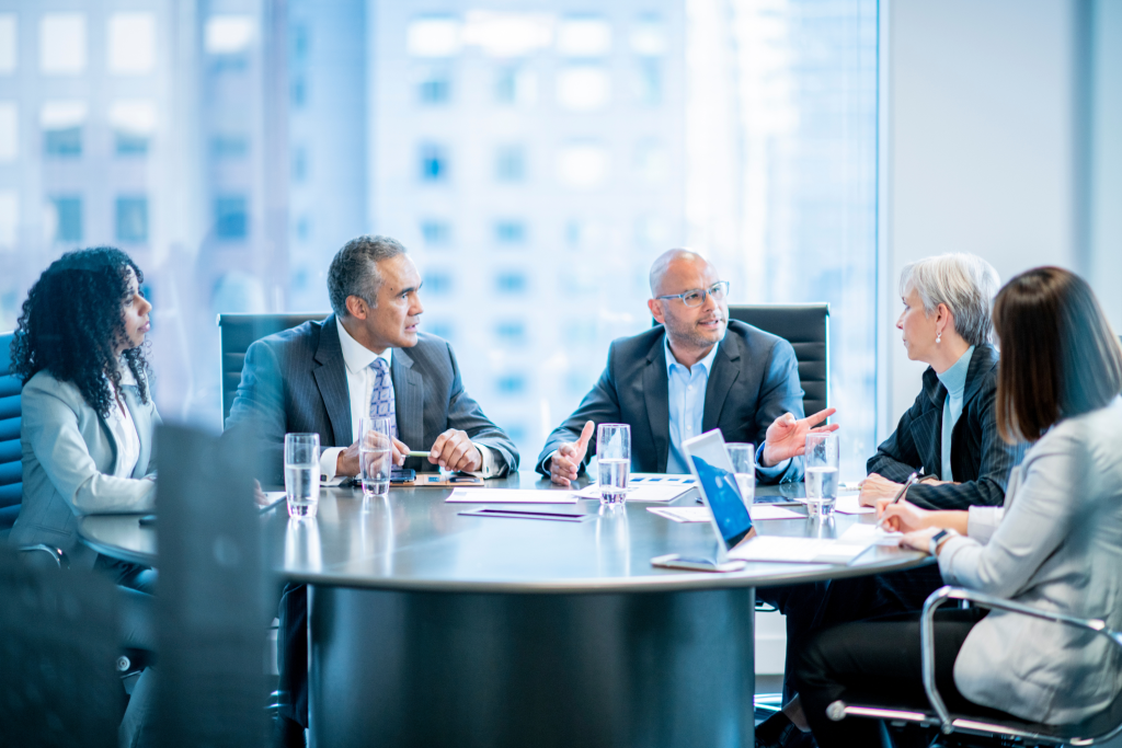 Professionals in an office meeting — business insurance in Little Elm, TX